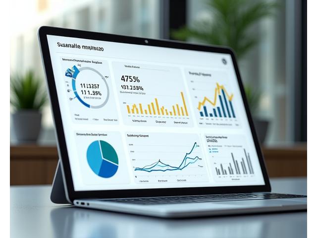 Digitales Dashboard mit Nachhaltigkeitskennzahlen und Impact-Visualisierung