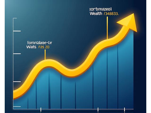Eine animierte Grafik mit zwei Linien, die das Vermögenswachstum darstellen; eine steil ansteigende goldene Linie für steueroptimiertes Wachstum, eine flachere blaue Linie für normales Wachstum